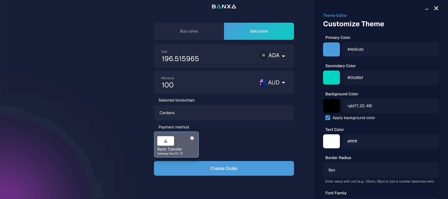 Border Radius in px